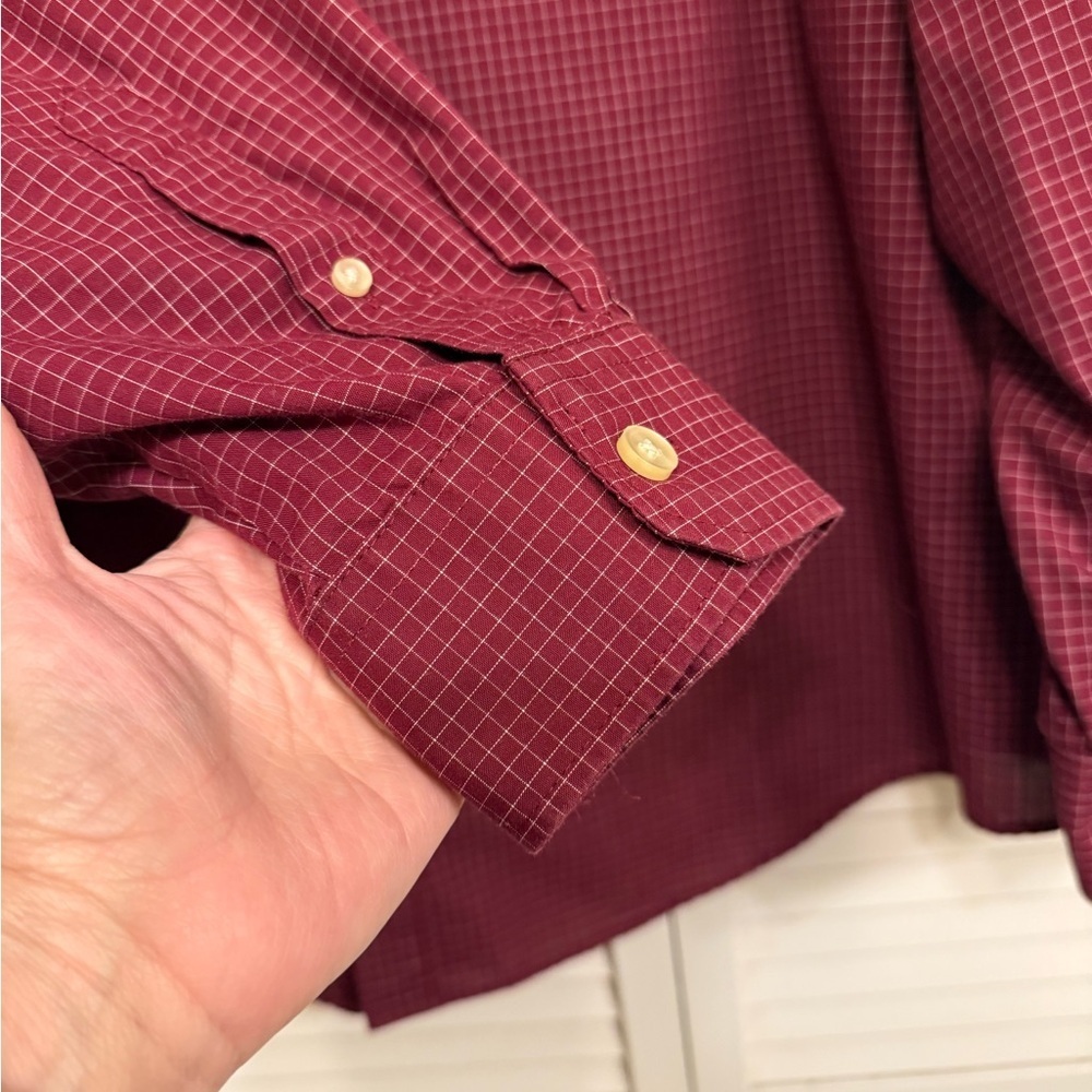 Van Heusen Men’s 3XL  Red Casual Button Down Shirt Long Sleeve - Picture 5 of 11
